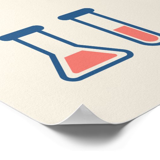 Beaker & Test Tube Science Theme Poster (Ecke)