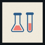 Beaker & Test Tube Science Theme Poster<br><div class="desc">Poster mit einem niedlichen zeichn von Reagenzglas und Becherglas. Ideal für Wissenschaftsarten.</div>