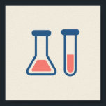 Beaker & Test Tube Science Theme Poster<br><div class="desc">Poster mit einem niedlichen zeichn von Reagenzglas und Becherglas. Ideal für Wissenschaftsarten.</div>