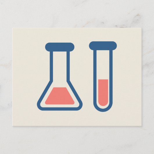 Beaker & Test Tube Science Theme Postkarte (Vorderseite)