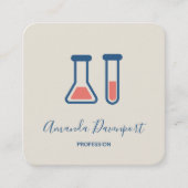 Beaker & Test Tube Science Theme Quadratische Visitenkarte (Vorderseite)
