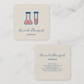 Beaker & Test Tube Science Theme Quadratische Visitenkarte (Vorne/Hinten)