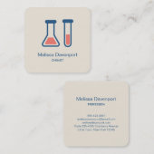 Beaker & Test Tube Science Theme Quadratische Visitenkarte (Vorne/Hinten)