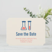 Beaker & Test Tube Science Theme Save The Date (Stehend Vorderseite)