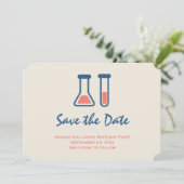 Beaker & Test Tube Science Theme Save The Date (Stehend Vorderseite)