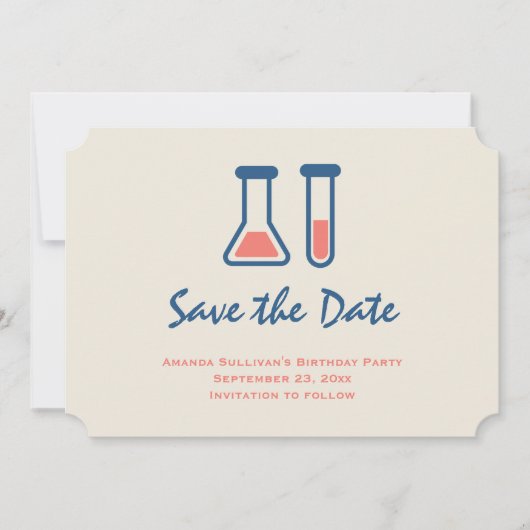 Beaker & Test Tube Science Theme Save The Date (Vorderseite)