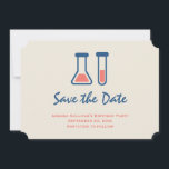 Beaker & Test Tube Science Theme Save The Date<br><div class="desc">Save the Date Karte mit einem niedlichen zeichn eines Reagenzglases und eines Bechers. Ideal für Wissenschaftsliebhaber.</div>