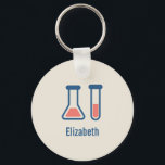 Beaker & Test Tube Science Theme Schlüsselanhänger<br><div class="desc">Eine Schlüsselkette mit einem niedlichen zeichn von Reagenzglas und Becherglas. Ideal für Wissenschaftsarten.</div>