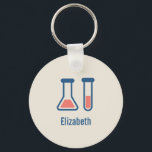 Beaker & Test Tube Science Theme Schlüsselanhänger<br><div class="desc">Eine Schlüsselkette mit einem niedlichen zeichn von Reagenzglas und Becherglas. Ideal für Wissenschaftsarten.</div>