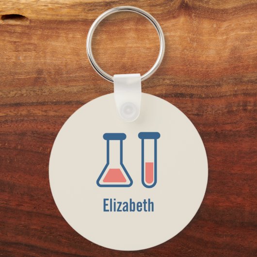 Beaker & Test Tube Science Theme Schlüsselanhänger (Vorderseite)