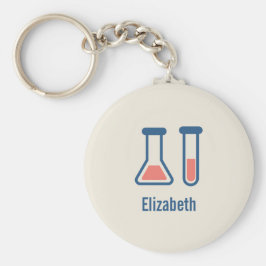 Beaker & Test Tube Science Theme Schlüsselanhänger