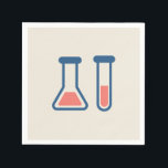 Beaker & Test Tube Science Theme Serviette<br><div class="desc">Papierservietten mit einem niedlichen zeichn von Reagenzglas und Becherglas. Ideal für Wissenschaftsarten.</div>