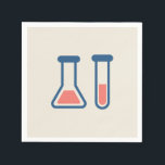 Beaker & Test Tube Science Theme Serviette<br><div class="desc">Papierservietten mit einem niedlichen zeichn von Reagenzglas und Becherglas. Ideal für Wissenschaftsarten.</div>