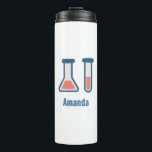 Beaker & Test Tube Science Theme Thermosbecher<br><div class="desc">Wärmespeicher mit niedlichem zeichn eines Reagenzglases und eines Bechers. Ideal für Wissenschaftsarten.</div>