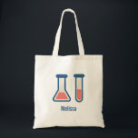 Beaker & Test Tube Science Theme Tragetasche<br><div class="desc">Ein Totbeutel mit einem niedlichen zeichn eines Reagenzglases und eines Bechers. Ideal für Wissenschaftsarten.</div>