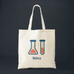 Beaker & Test Tube Science Theme Tragetasche<br><div class="desc">Ein Totbeutel mit einem niedlichen zeichn eines Reagenzglases und eines Bechers. Ideal für Wissenschaftsarten.</div>
