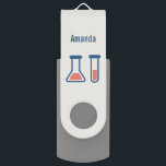 Beaker & Test Tube Science Theme USB Stick<br><div class="desc">USB-Laufwerk mit einem niedlichen zeichn eines Reagenzglases und eines Bechers. Ideal für Wissenschaftsarten.</div>