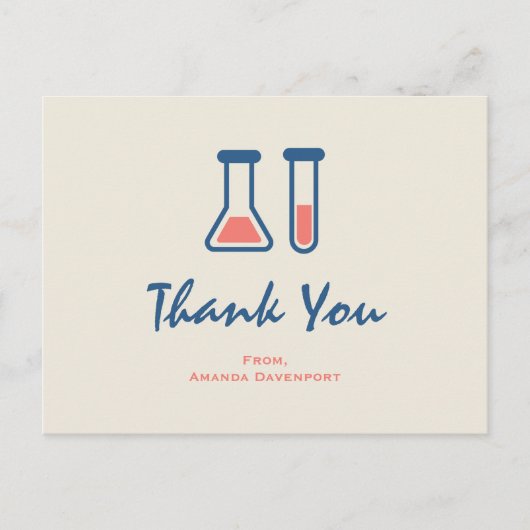 Beaker & Test Tube Science Theme Vielen Dank Postkarte (Vorderseite)