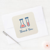 Beaker & Test Tube Science Theme Vielen Dank Quadratischer Aufkleber (Umschlag)