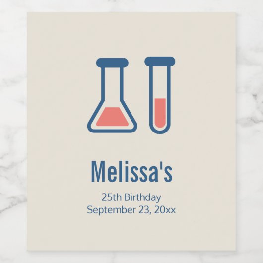 Beaker & Test Tube Science Theme Weinetikett (Einzelnes Label)
