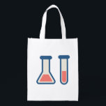 Beaker & Test Tube Science Theme Wiederverwendbare Einkaufstasche<br><div class="desc">Tasche mit einem niedlichen zeichn von Reagenzglas und Becherglas. Ideal für Wissenschaftsarten.</div>