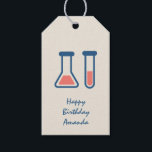 Beaker & Test Tube Science zum Geburtstag Geschenkanhänger<br><div class="desc">Geschenke Tags mit einem niedlichen zeichn eines Reagenzglases und eines Bechers. Ideal für Wissenschaftsliebhaber.</div>