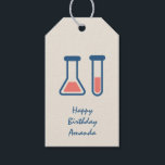 Beaker & Test Tube Science zum Geburtstag Geschenkanhänger<br><div class="desc">Geschenke Tags mit einem niedlichen zeichn eines Reagenzglases und eines Bechers. Ideal für Wissenschaftsliebhaber.</div>
