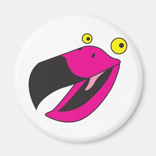 Beaker-Vogel mit lustigem Gesicht Magnet (Vorne)