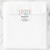 Beakers and Flask Fun Muster Business Quadratischer Aufkleber (Tasche)