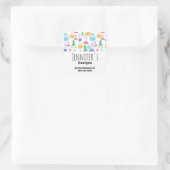 Beakers and Flask Fun Muster Business Quadratischer Aufkleber (Tasche)