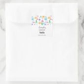 Beakers and Flask Fun Muster Candle Business Quadratischer Aufkleber (Tasche)