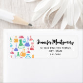 Beakers and Flask Fun Science Pattern Address (Insitu)