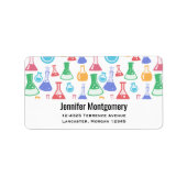 Beakers and Flask Fun Science Pattern Adressaufkleber (Vorne)