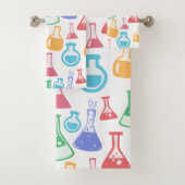 Beakers and Flask Fun Science Pattern Badhandtuch Set (Insitu)