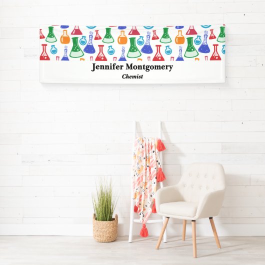 Beakers and Flask Fun Science Pattern Business Banner (Insitu)