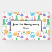 Beakers and Flask Fun Science Pattern Business Banner (Horizontal)