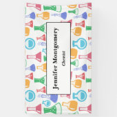 Beakers and Flask Fun Science Pattern Business Banner (Vertikal)