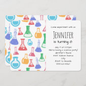 Beakers and Flask Fun Science Pattern Einladung (Vorne/Hinten)