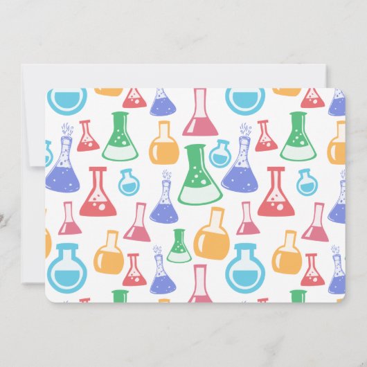 Beakers and Flask Fun Science Pattern Einladung (Rückseite)