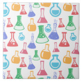 Beakers and Flask Fun Science Pattern Fliese (Vorderseite)
