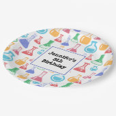 Beakers and Flask Fun Science Pattern Geburtstag Pappteller (Schrägansicht)