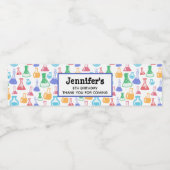 Beakers and Flask Fun Science Pattern Geburtstag Wasserflaschenetikett (Einzelnes Label)