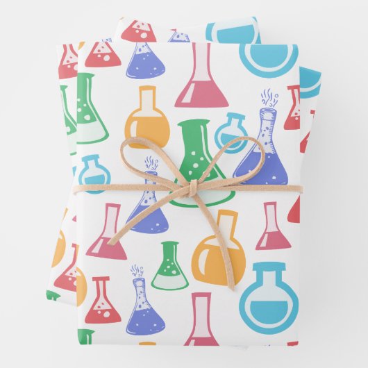 Beakers and Flask Fun Science Pattern Geschenkpapier Set (Beispiel)