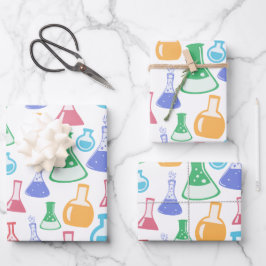 Beakers and Flask Fun Science Pattern Geschenkpapier Set