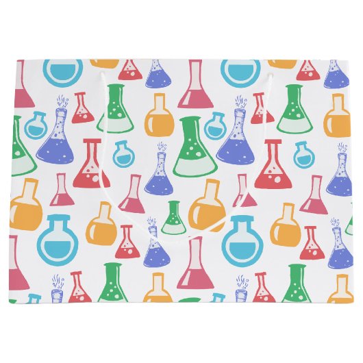 Beakers and Flask Fun Science Pattern Große Geschenktüte (Vorderseite)