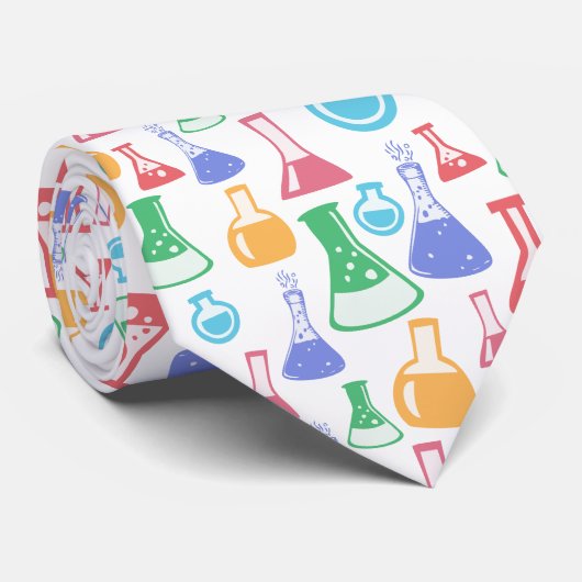 Beakers and Flask Fun Science Pattern Krawatte (Gerollt)