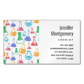 Beakers and Flask Fun Science Pattern Magnetische Visitenkarte (Vorderseite)