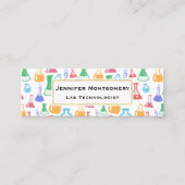 Beakers and Flask Fun Science Pattern Mini Visitenkarte (Vorderseite)