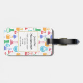 Beakers and Flask Fun Science Pattern Monogram Gepäckanhänger (Rückseite horizontal)