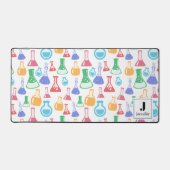 Beakers and Flask Fun Science Pattern Monogram Schreibtischunterlage (Vorderseite)